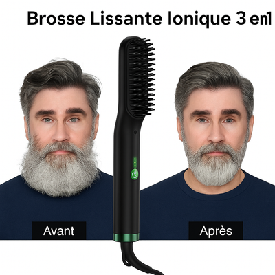 Brosse Lissante Chauffante pour Barbe – Ionique, Chauffe Rapide, Wet & Dry – Hot Comb Homme Alien Beard