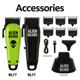 Tondeuse Barbe Pro Alien Beard™ BRD106 – 7500RPM, 5 Vitesses, Lame DLC & Base de Charge | Design Futuriste Haute Précision