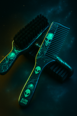 Peigne Double Face Barbe Alien Beard – Stylisation 2-en-1 & Nettoyage Professionnel 🛸